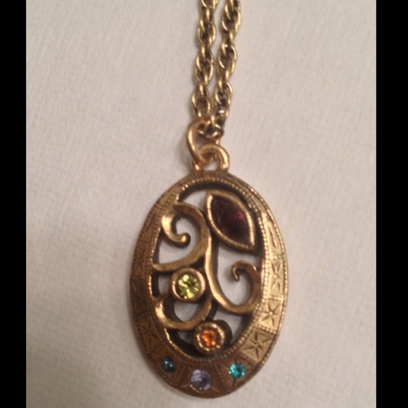 TREE OF LIFE GOLD & GEMSTONE PENDANT ROPE NECKLACE
