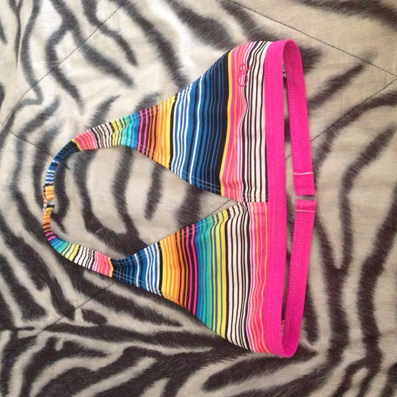 Op colorful striped bikini top