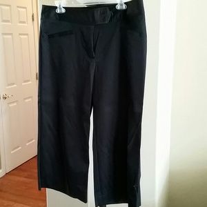 Black wide leg cropped pants