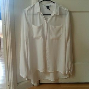 White chiffon button up from h&m