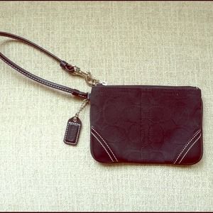 Authentic Coach black wristlet