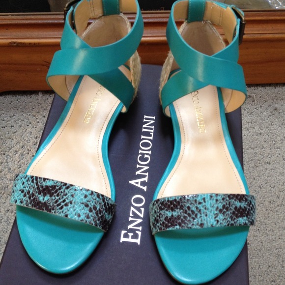 Enzo Angiolini Shoes - *HP 8/17!* Katira Leather Sandals- Turquoise