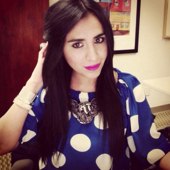 Tops - Bundle Royal Blue polka dot top & Black Dress