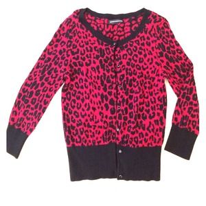 Express Design Studio red leopard cardigan