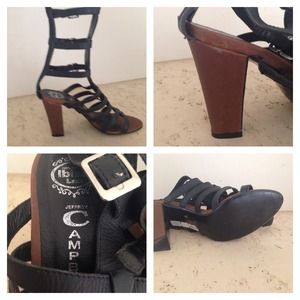 Black gladiator high heel sandals. Sz10