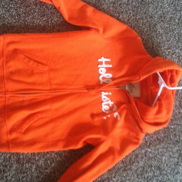 Orange hollister zip up