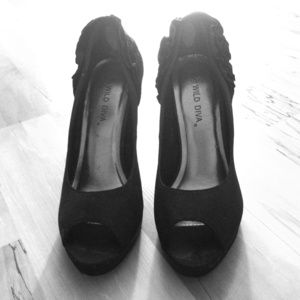 Plain black heels, 2 inches high size 7.5