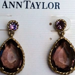 Purple amethyst costume earrings.