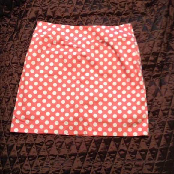 Coral polka dot skort