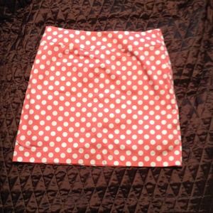 Coral polka dot skort