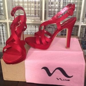 NEW! red strappy heels