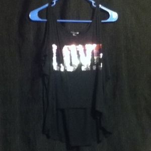 Black and sequenced cold shoulder top