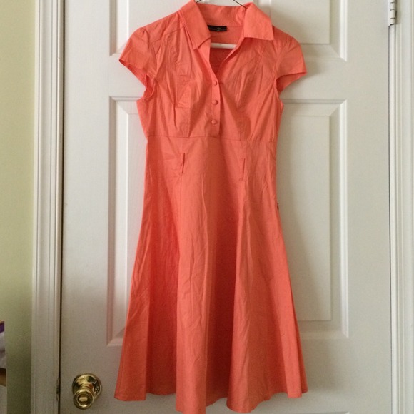 Coral Button Up Dress