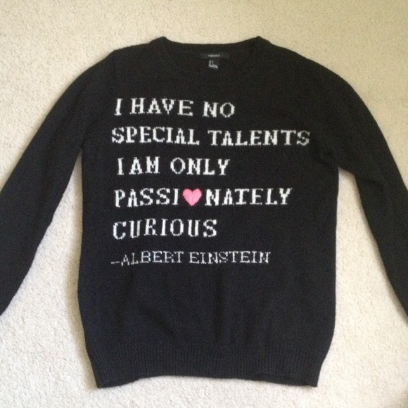 Forever21 black graphic pullover sweater