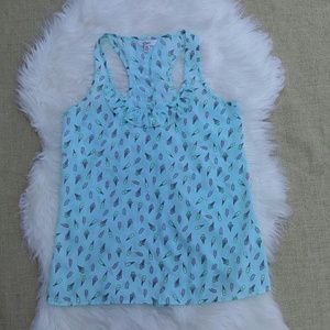 Candie's Ruffle Race back Tank in Ice Cream print