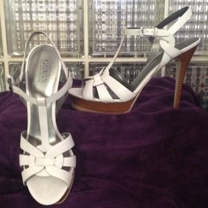 White Guess sandals