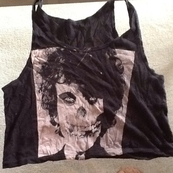 ❌Bundled❌ Brandy Melville black skull tank top - Picture 1 of 1