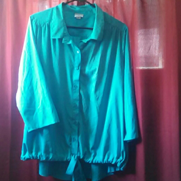 Button up teal top