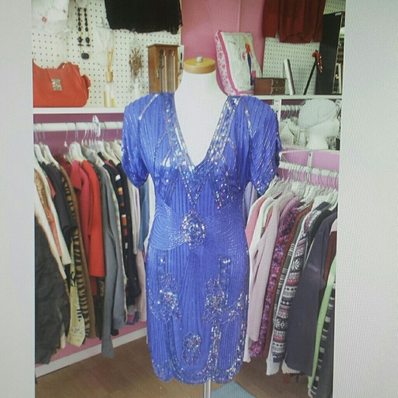 Beautiful Royal Blue Sequined Party Dress