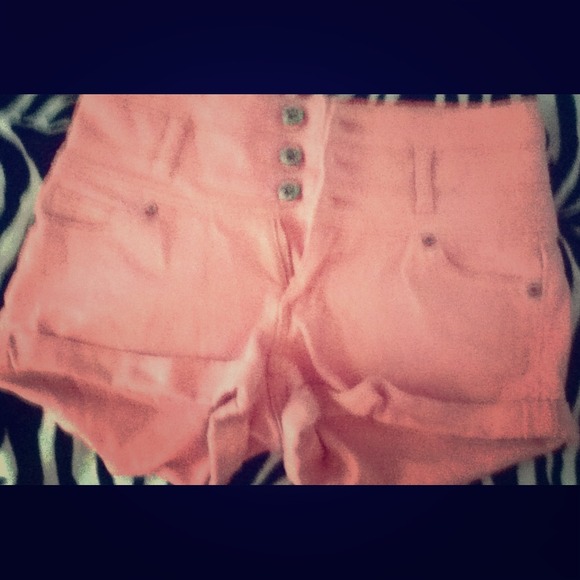 high waisted pink shorts