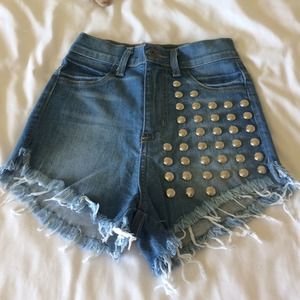 studded high waisted shorts