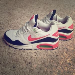White, black, pink & green. Nike Air Max, size 9.