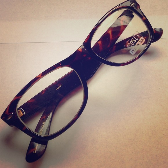 Tort Wayfarer Clear Lens Glasses