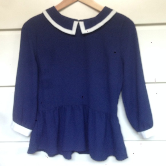 Peter Pan collar peplum top