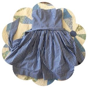 🌻Striped Blue and White A&F Sweetheart Dress