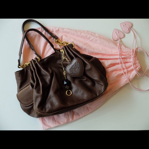 Juicy Couture brown leather hobo purse