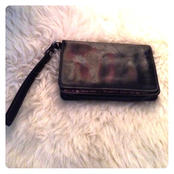 Blk hobo wristlet. Real HOBO blk leather