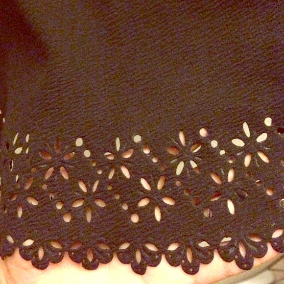 Black Laser Cut Skater Skirt