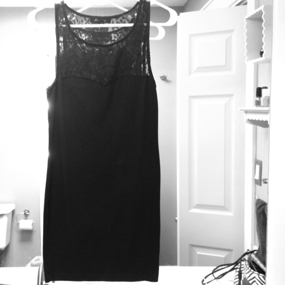 Little black dress with lace