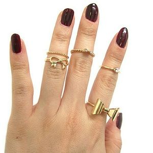 Gold Midi Ring Set