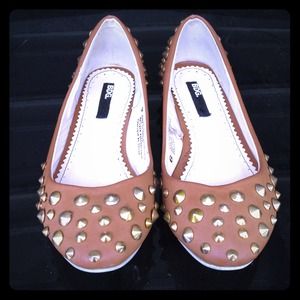 Brown studded flats