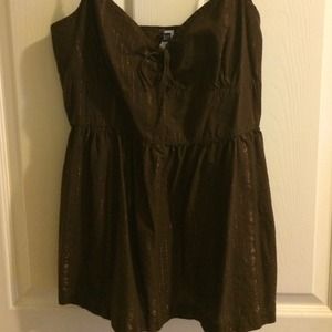 Brown and bronze cotton and metallic tank top.