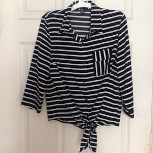 Black and white button down