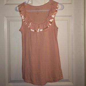Peachy ruffle tank top