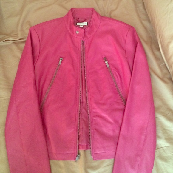 Pink leather jacket!
