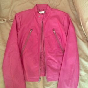 Pink leather jacket!