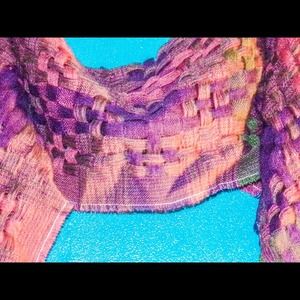 80% acrylic 20% wool mult color weaved scarf