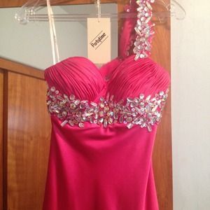 Hot pink prom dress