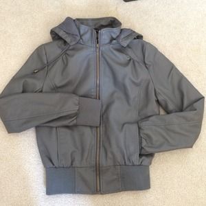 Grey faux leather jacket