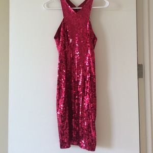 Cranberry sequin dress