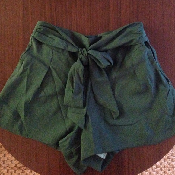 Green High Waisted Shorts