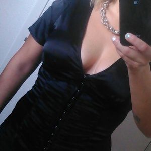 Black ribbed, dress shirt