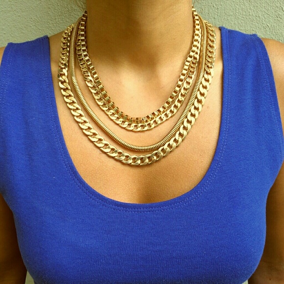 Gold Multi Chain Set - Picture 1 of 2
