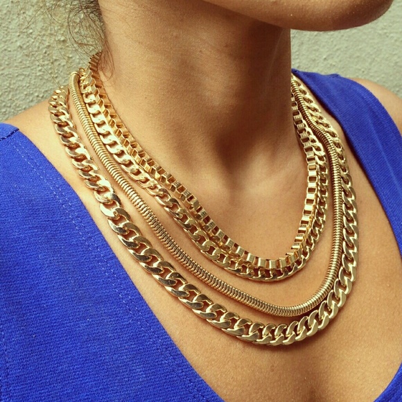 Gold Multi Chain Set - Picture 2 of 2