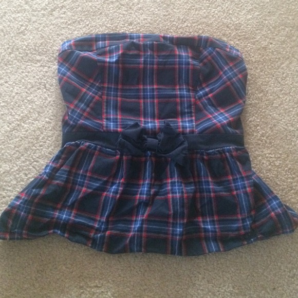 Gilly Hicks strapless plaid top
