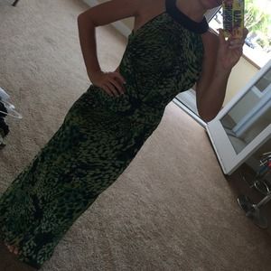 Marciano cut out long green dress